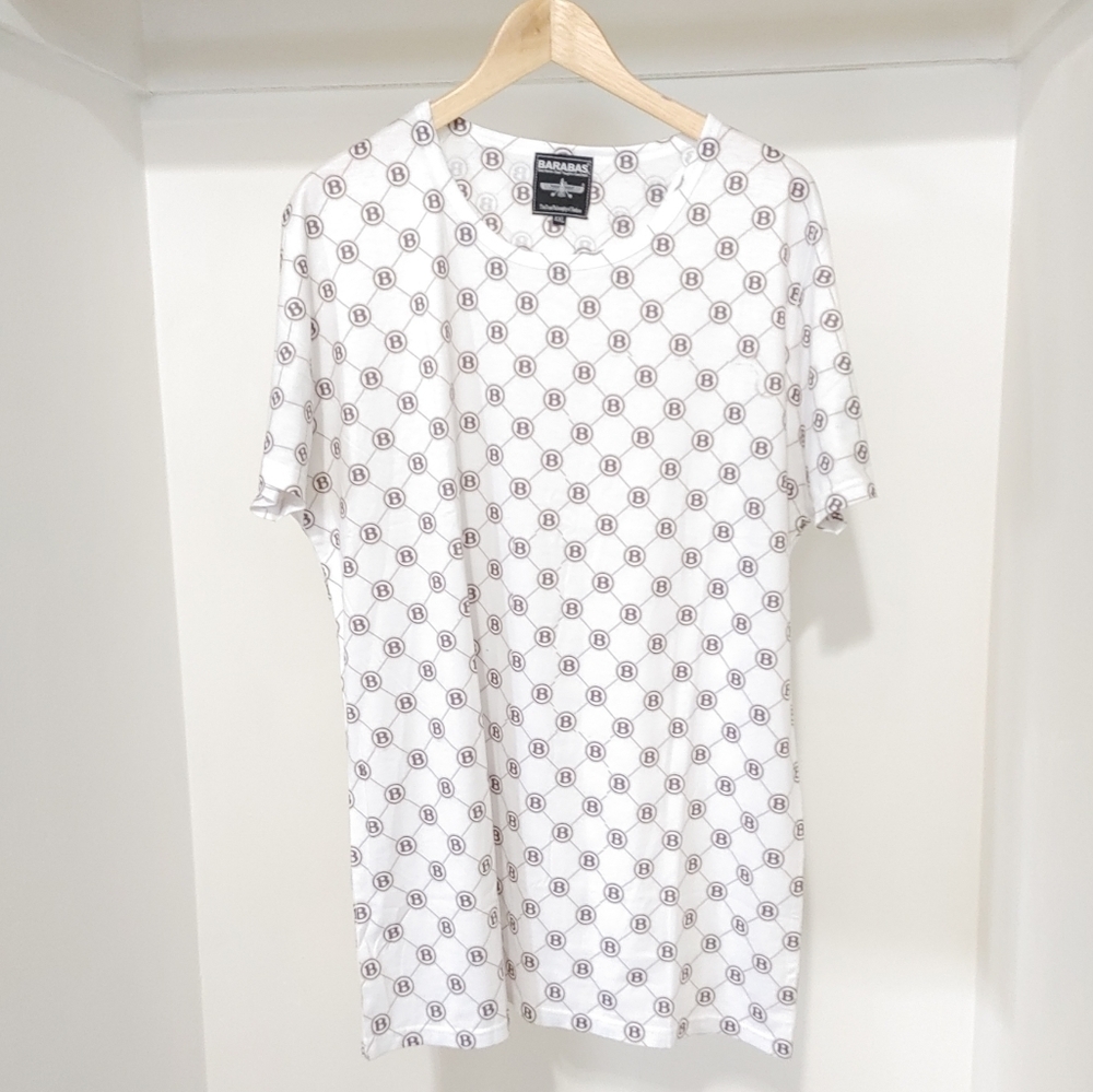 barabas | mens white logo shirt